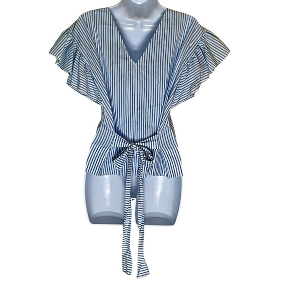 Chepé Blue and White Stripped Blouse - Picture 2 of 4